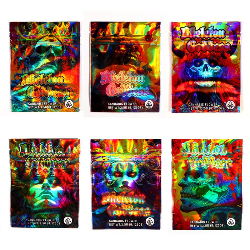 Skeleton Goddess 3.5g Cannabis Mylar Bags - Pre Made